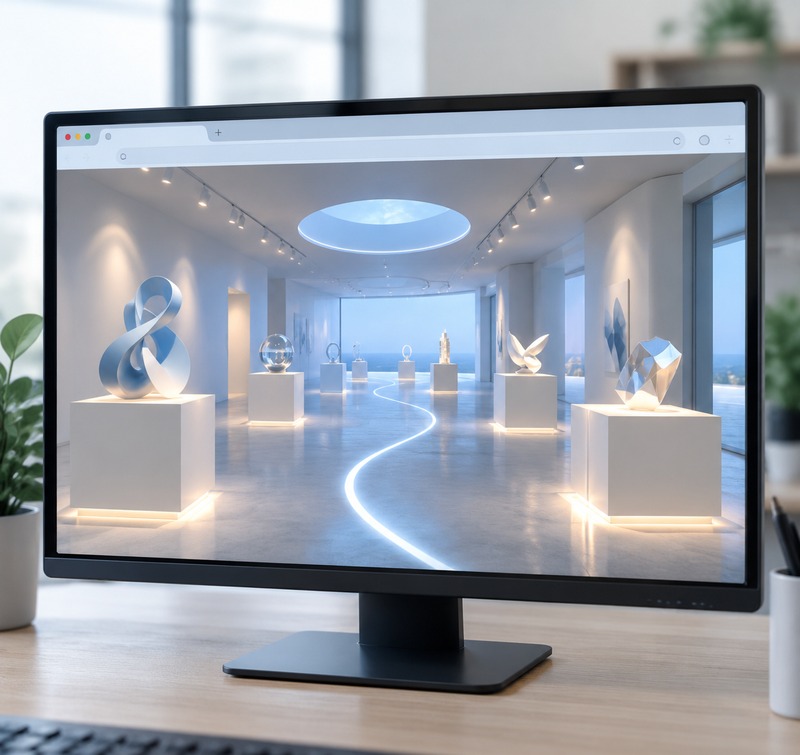 浏览器里打开的3D虚拟展厅